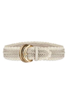 Sam Edelman Sam Edelman Woven Leather & Raffia Wide Belt