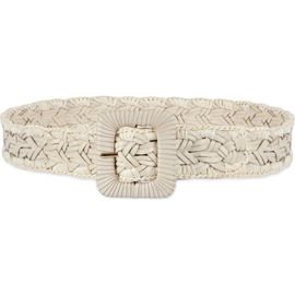 Sam Edelman Sam Edelman Woven Raffia & Leather Belt
