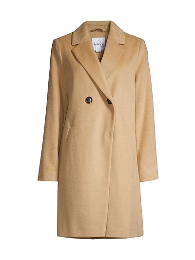 Sam Edelman Women's Wool-Blend Double-Breasted Cutaway Coat