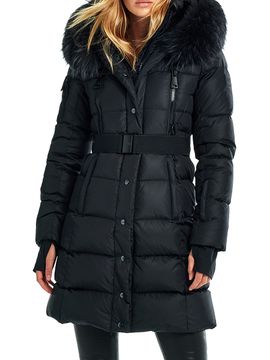 SAM. Women's Infinity Shearling-Trimmed Hood Down Jacket