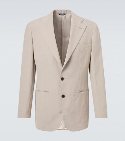 Saman Amel Saman Amel Single-breasted linen suit jacket