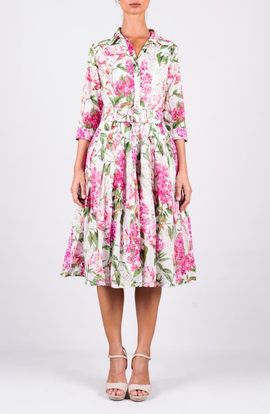 SAMANTHA SUNG SAMANTHA SUNG Lilac Flower Midi Shirtdress