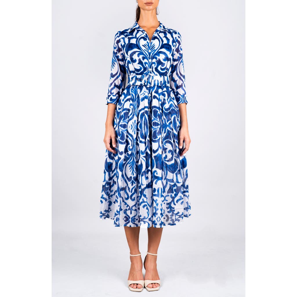 SAMANTHA SUNG SAMANTHA SUNG Maiolica Tile Midi Shirtdress