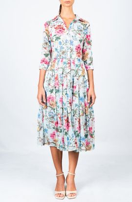 SAMANTHA SUNG SAMANTHA SUNG Pleated Midi Audrey Shirtdress