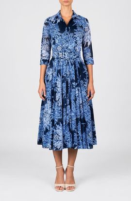 SAMANTHA SUNG SAMANTHA SUNG Shibori Belted Midi Shirtdress