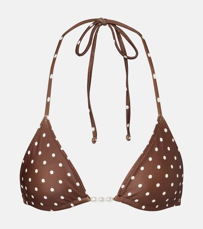 Same Same Beaded polka-dot bikini top