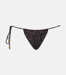 Same Same Beaded printed bikini bottoms