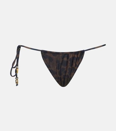 Same Same Beaded printed bikini bottoms