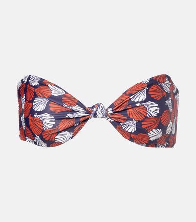Same Same Knotted printed bandeau bikini top