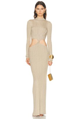 SAME SAME Metallic Twist Maxi Dress