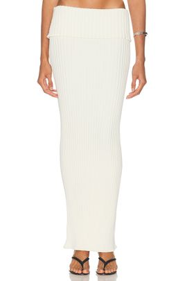 SAME SAME Ribbed Knit Maxi Skirt