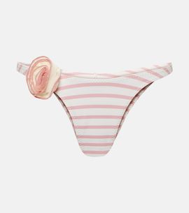 Same Same Rose 90s floral-appliqué bikini bottoms
