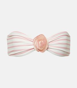 Same Same Rose floral-appliqué bandeau bikini top