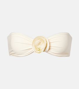Same Same Rosette floral-appliqué bandeau bikini top