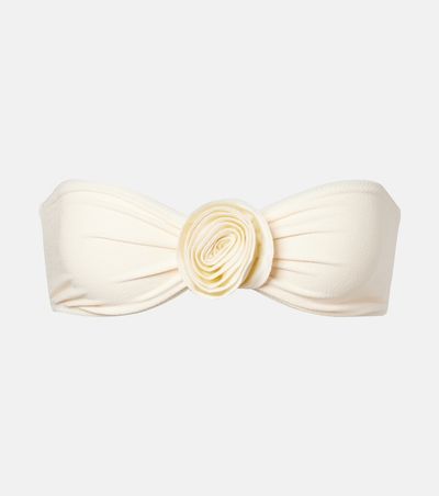 Same Same Rosette floral-appliqué bandeau bikini top