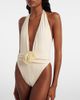 Same Same Rosette floral-appliquÃ© swimsuit - 2