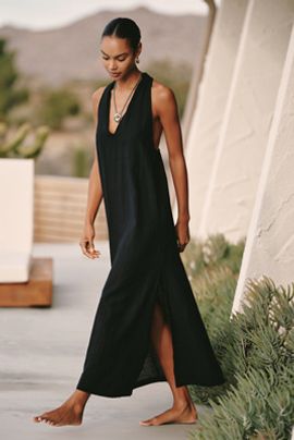 Sanctuary Cotton Linen Twist Maxi Dress