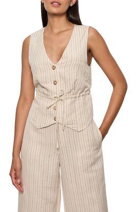 Sanctuary Sanctuary Cala Pinstripe Cinched Linen Blend Vest