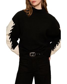 Sanctuary Sanctuary Color Blocked Mock Neck Sweater