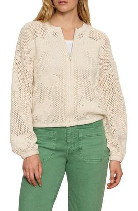 Sanctuary Sanctuary Daily Escape Flower Knit Front Zip Sweater