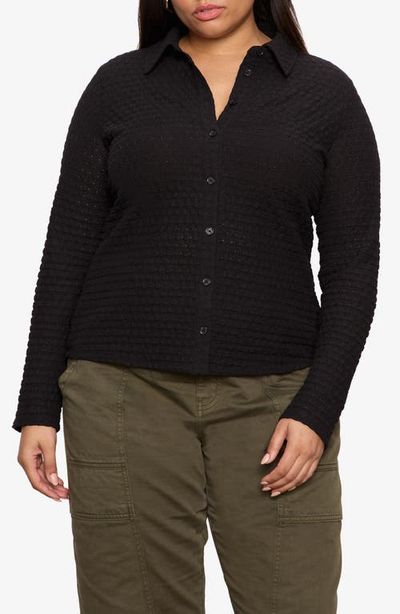 Sanctuary Sanctuary Dreamer Textured Bubble Knit Button-Up Shirt