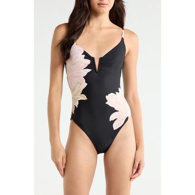 Sanctuary Sanctuary Floral Print U-Bar One-Piece Swimsuit