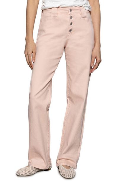 Sanctuary Sanctuary Luna Button Fly High Waist Cuff Straight Leg Jeans