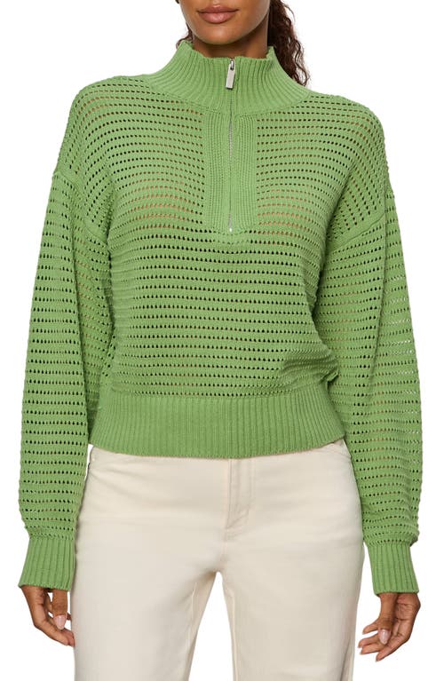 Sanctuary Sanctuary Open Stitch Half-Zip Cotton Blend Sweater