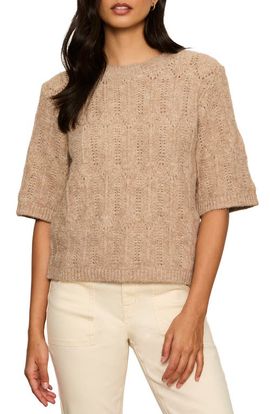 Sanctuary Sanctuary Pointelle Short Sleeve Sweater