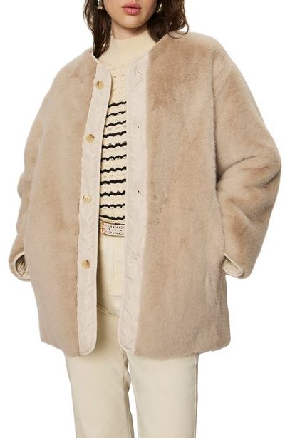Sanctuary Sanctuary Reversible Collarless Faux Fur Jacket