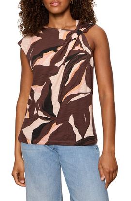 Sanctuary Sanctuary So Twisted Print Asymmetric Neck Muscle T-Shirt