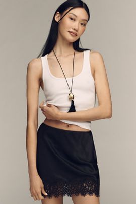 Sanctuary Satin Lace Skirt