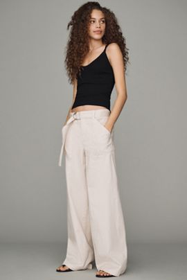 Sanctuary Soft Polish Cotton Blend Wide Leg Pants