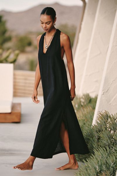 chinese dress ladies Freya's Helm of Awe Linen & Cotton Maxi Dress – Diva Thea main image 1