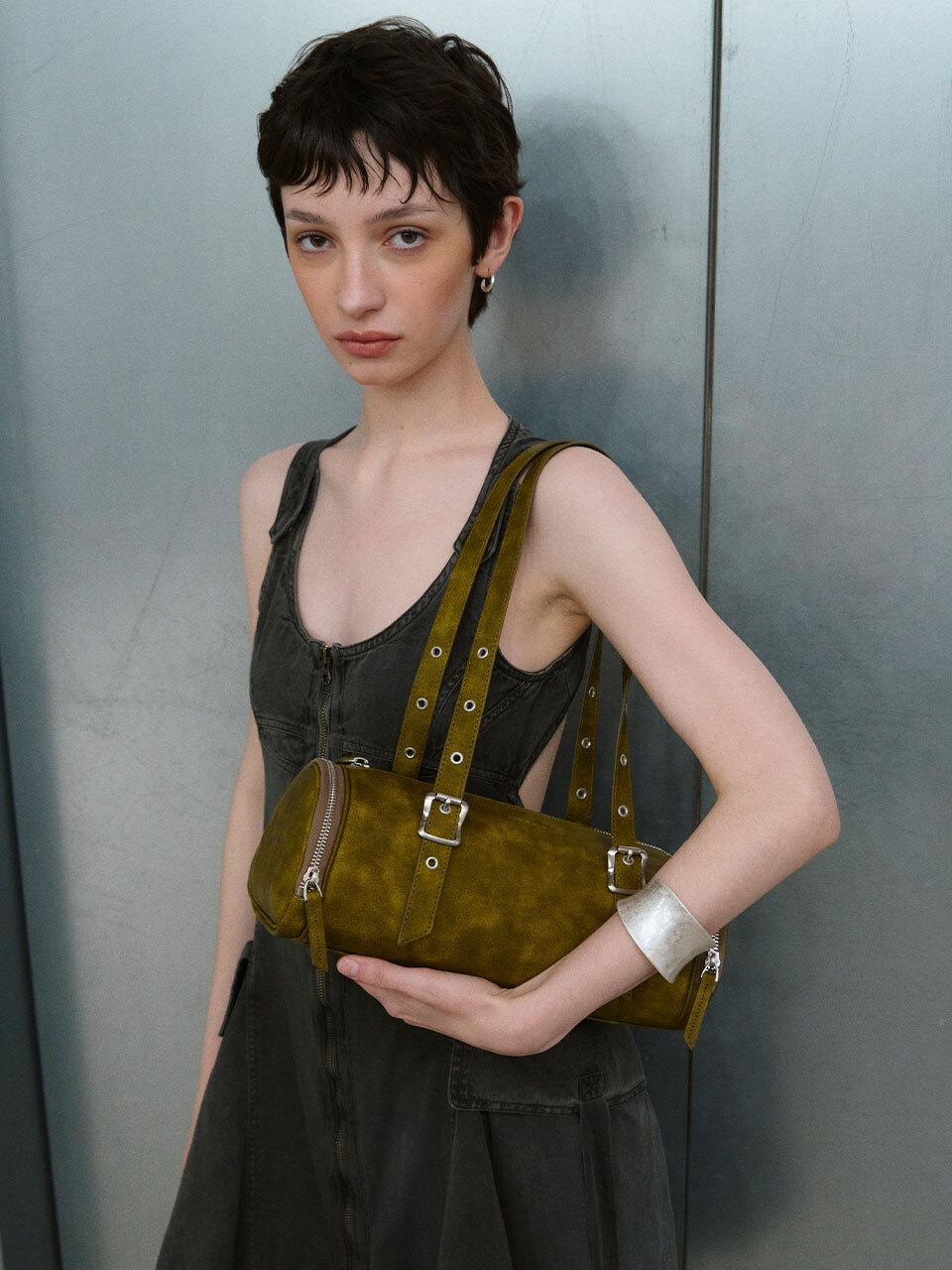 SAND MUSEUM OAK Shoulder Bag [Moss Green]