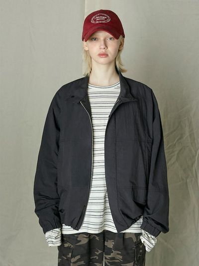 SAND SOUND Stand Collar Lightweight Overfit Jumper [Black] (MS5339A175)