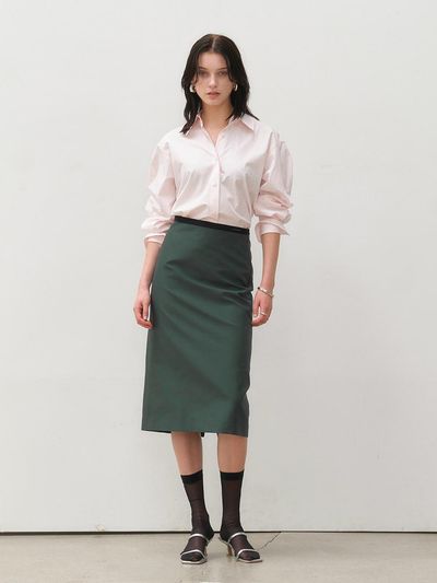 SANDBEIGE A-line Mid-length Polyester Skirt