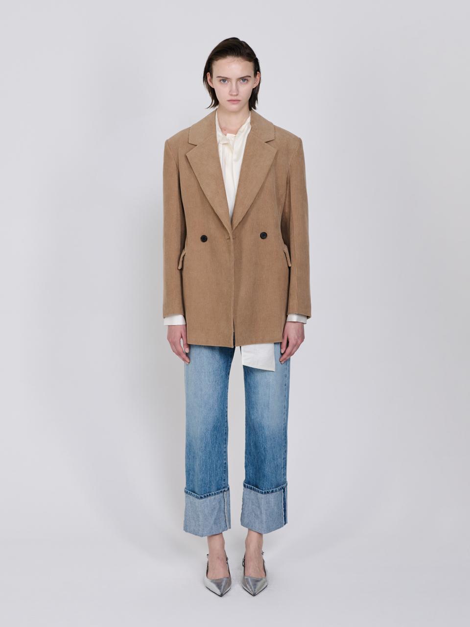 SANDBEIGE Cotton Corduroy Relaxed Fit Jacket