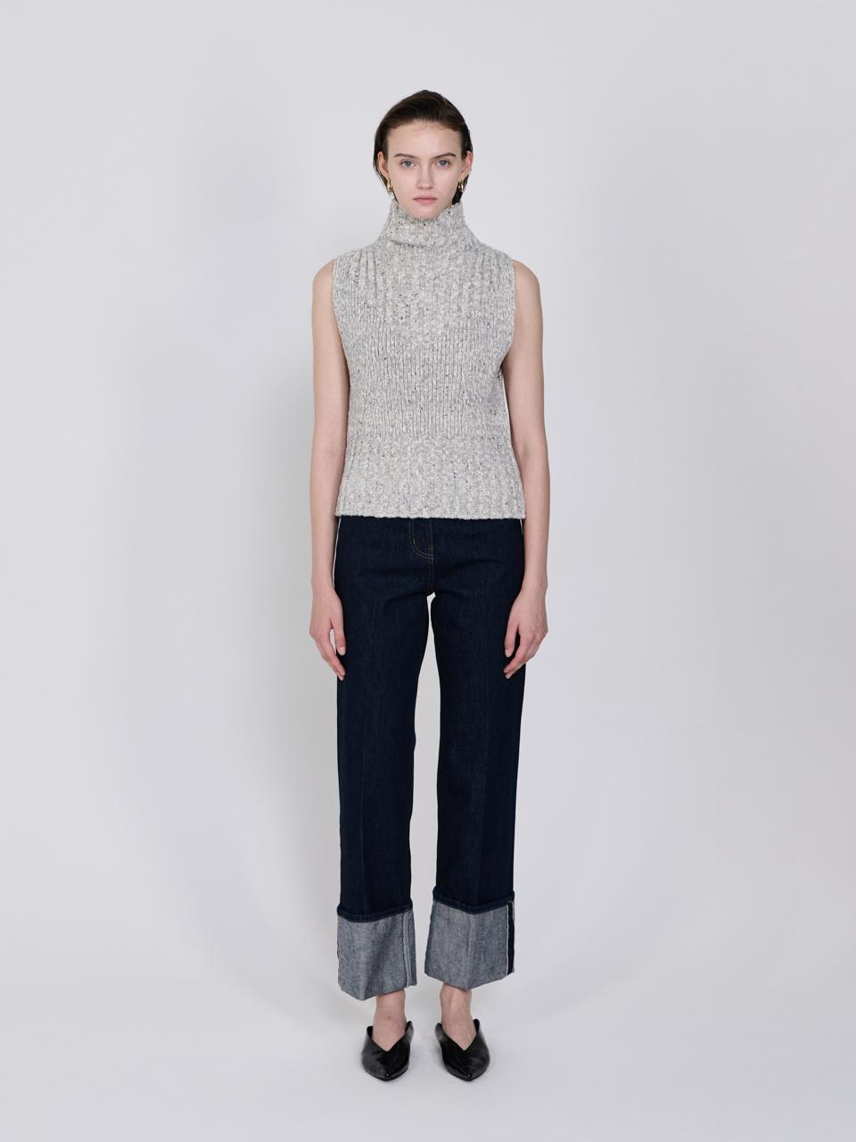 SANDBEIGE Wool Blend Turtleneck Vest