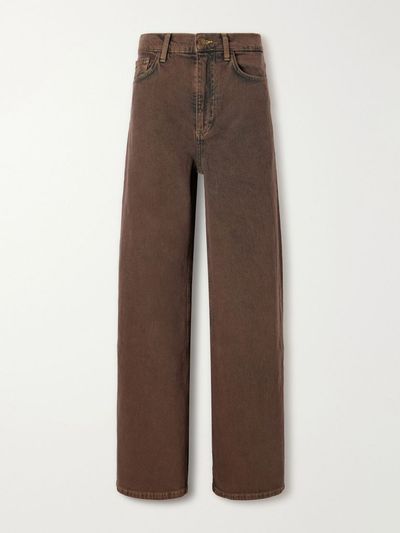 SANDERLAK Faded mid-rise wide-leg jeans