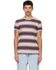 Sanderlak Sanderlak Beige Striped Contrast Rib T-shirt - 1