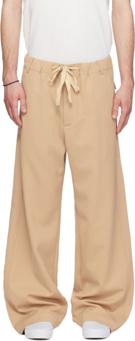 Sanderlak Sanderlak Beige Tailored Drawstring Trousers