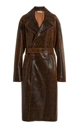 Sanderlak Sanderlak Belted Leather Trench Coat