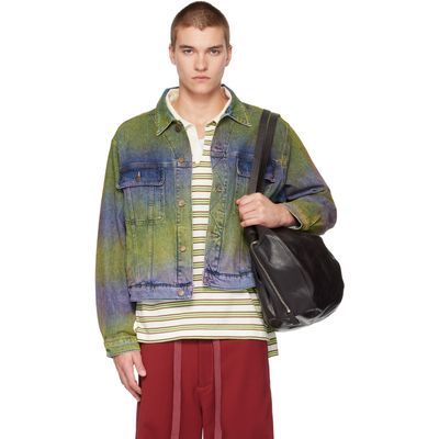 Sanderlak Sanderlak Blue & Green Jean Denim Jacket
