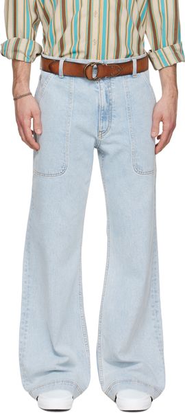 Sanderlak Sanderlak Blue Utility Flare Jeans
