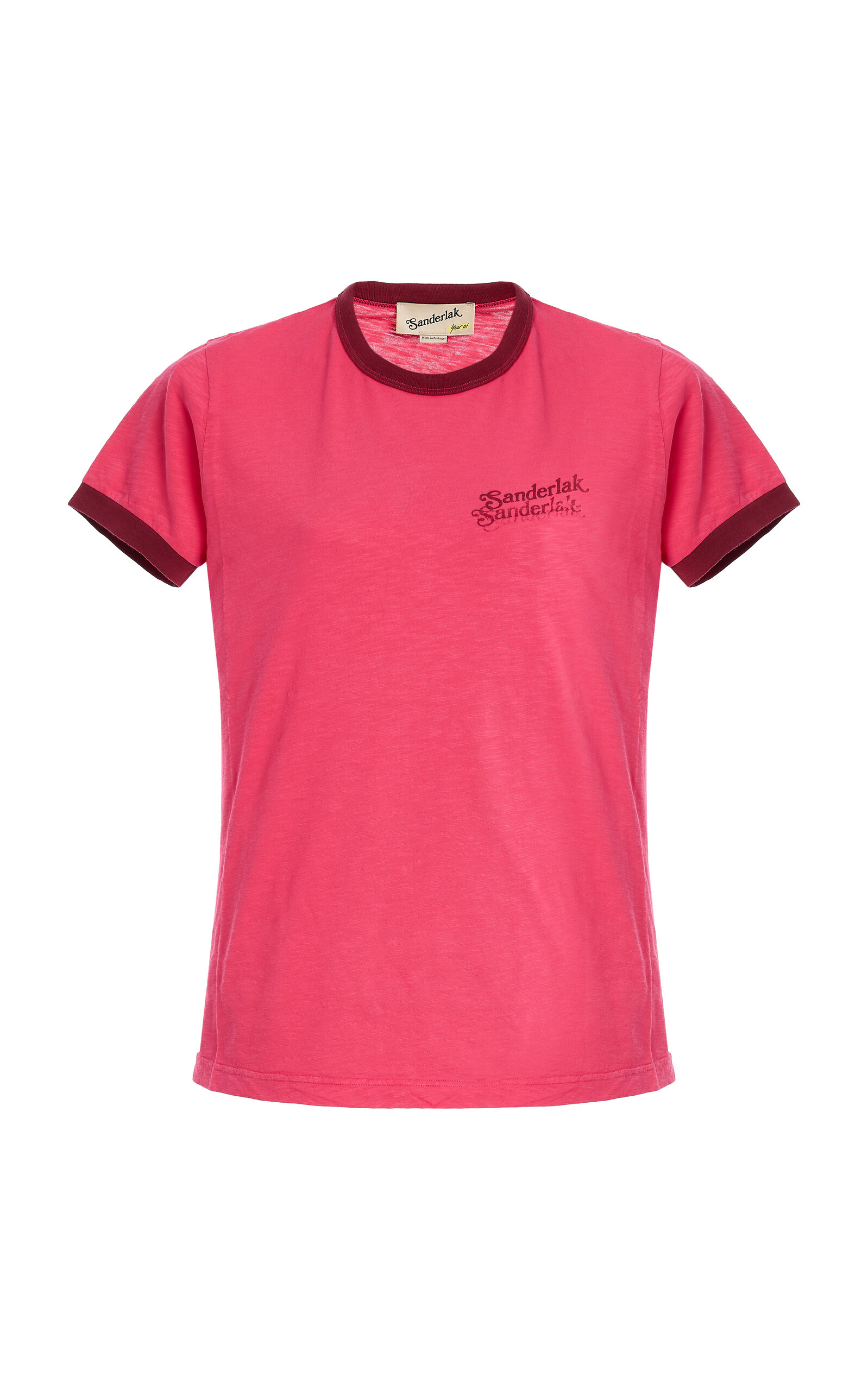 Sanderlak Sanderlak Contrast Rib Cotton TShirt