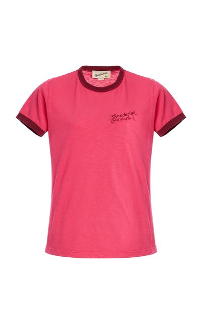 Sanderlak Sanderlak Contrast Rib Cotton TShirt