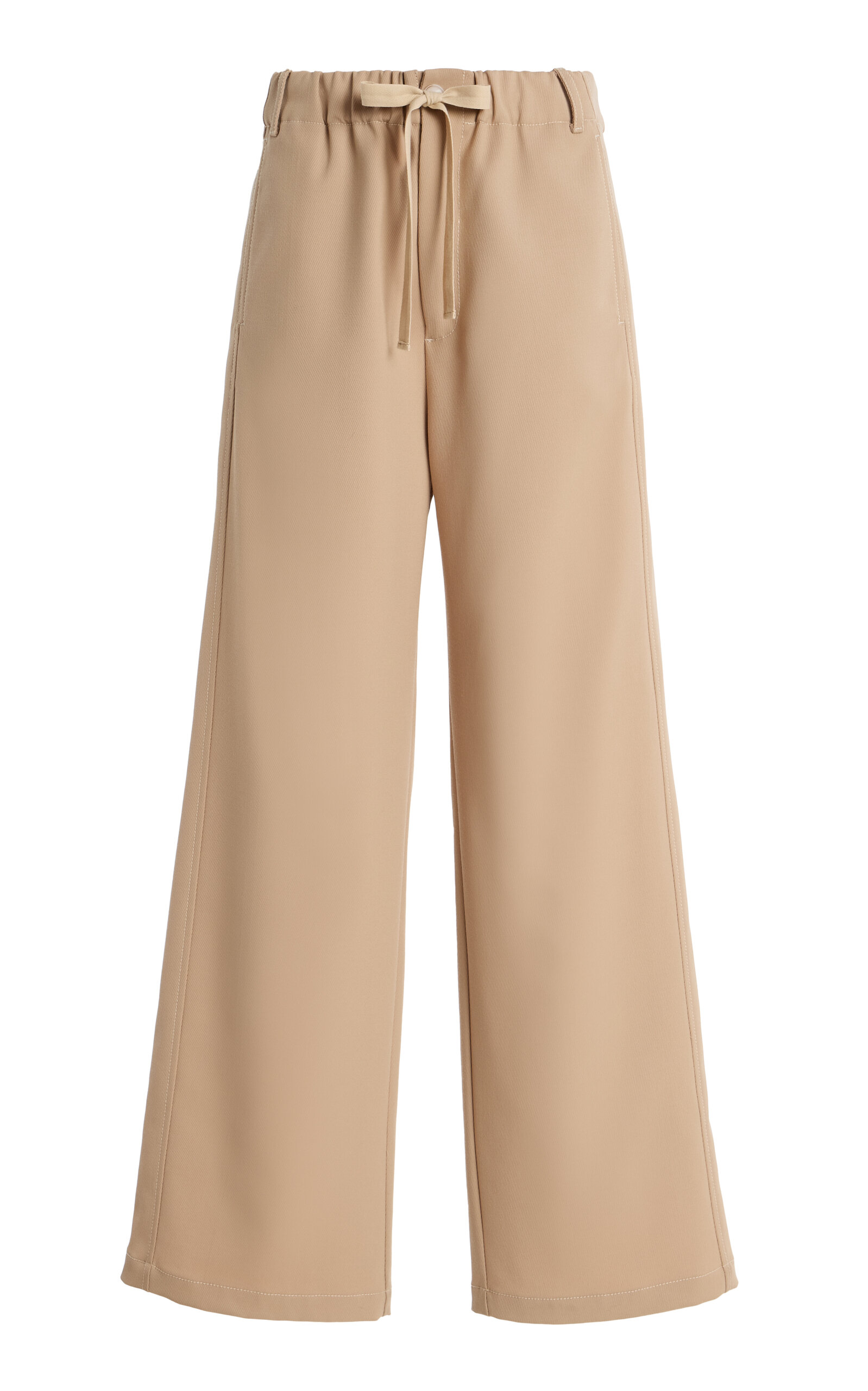 Sanderlak Sanderlak Drawstring WoolBlend Twill WideLeg Pants