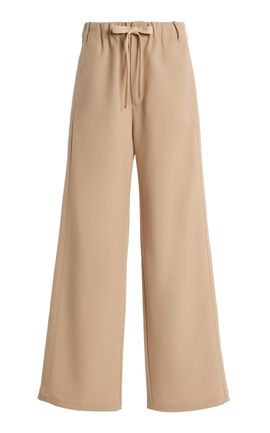 Sanderlak Sanderlak Drawstring WoolBlend Twill WideLeg Pants