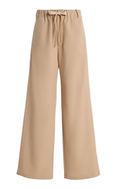 Sanderlak Sanderlak Drawstring WoolBlend Twill WideLeg Pants
